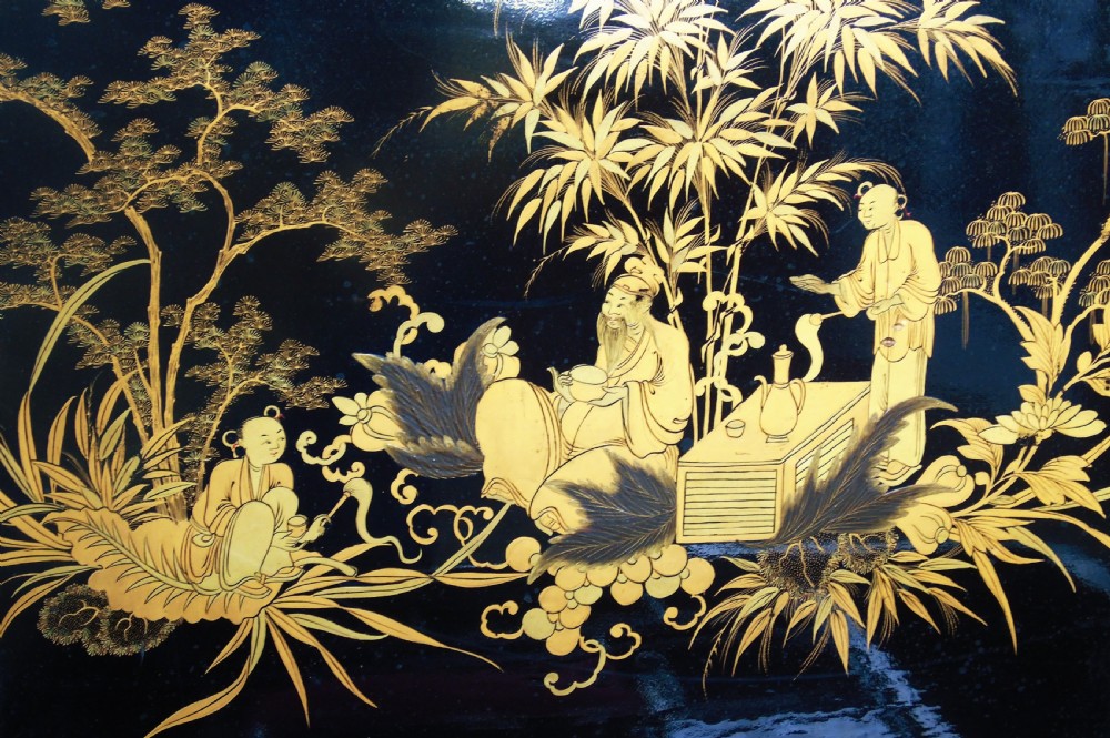 Antique Chinoiserie Sewing Table View XI