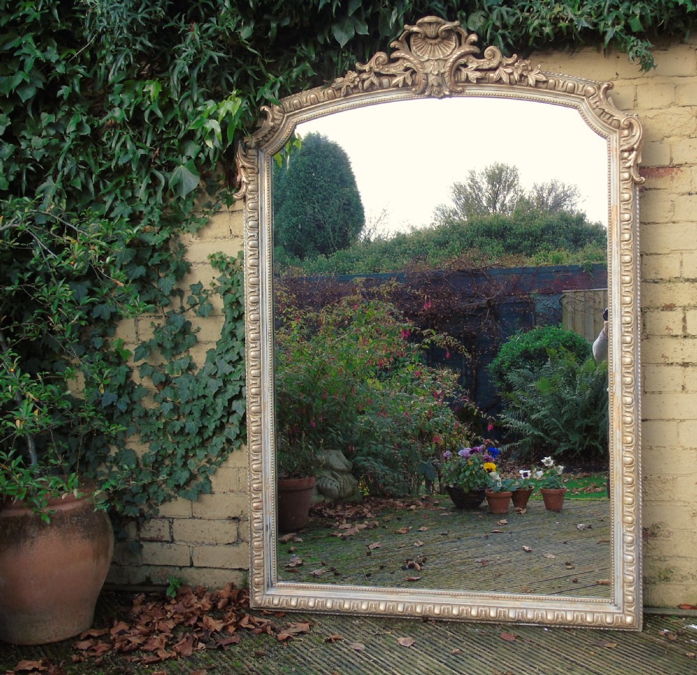 Antique Very Large Decorative French Mirror Floor Standing View II