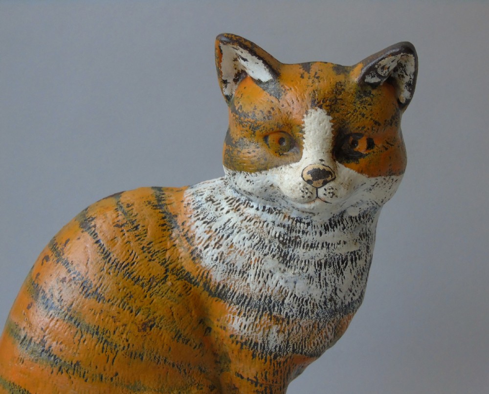 Cast Iron Ginger Cat Doorstop View II