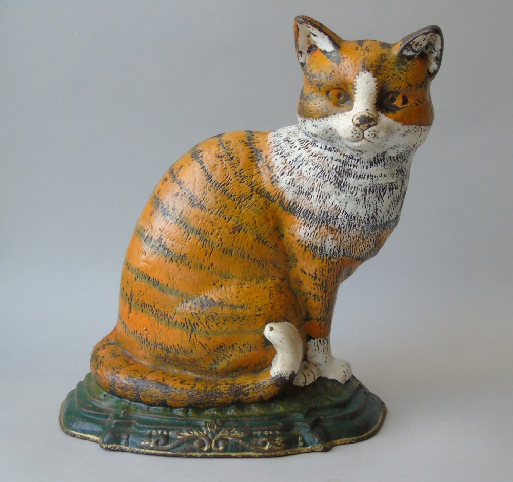 Cast Iron Ginger Cat Doorstop View IV