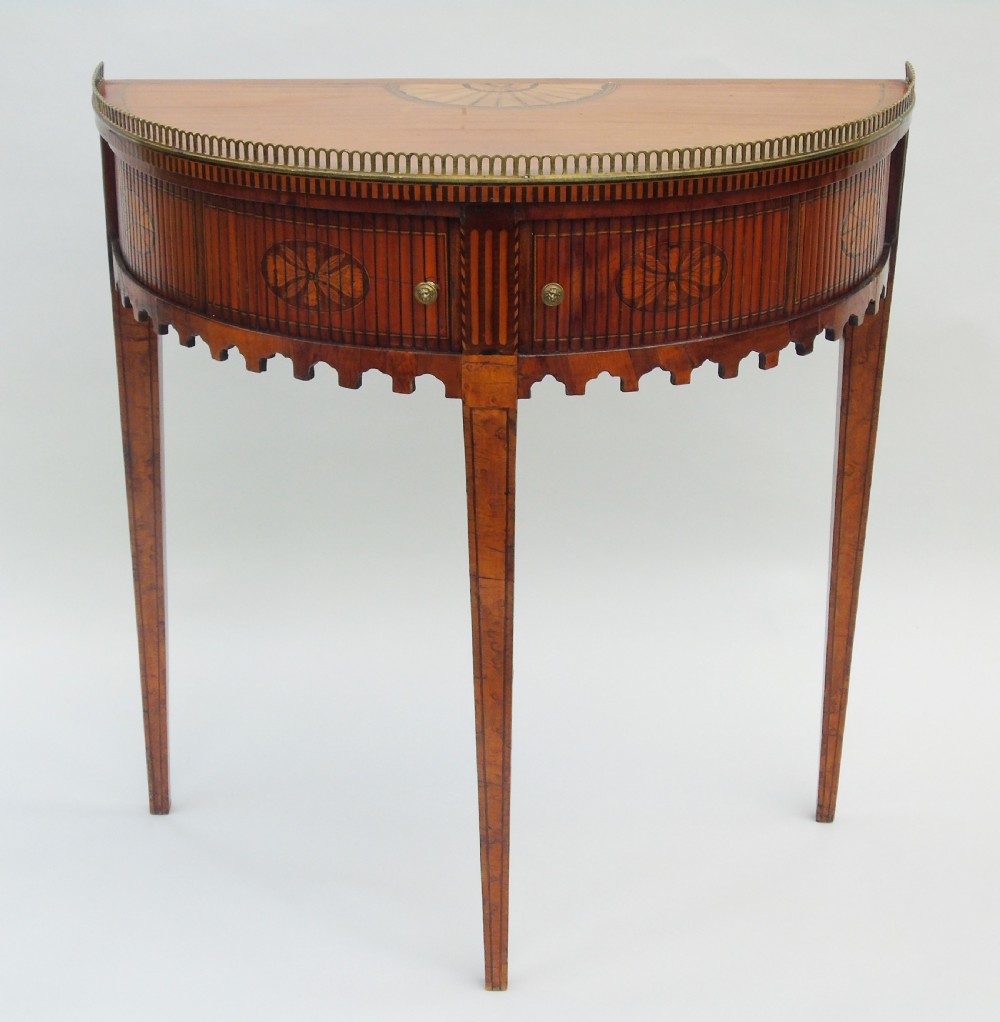 Antique Satinwood Demi Lune Side Table