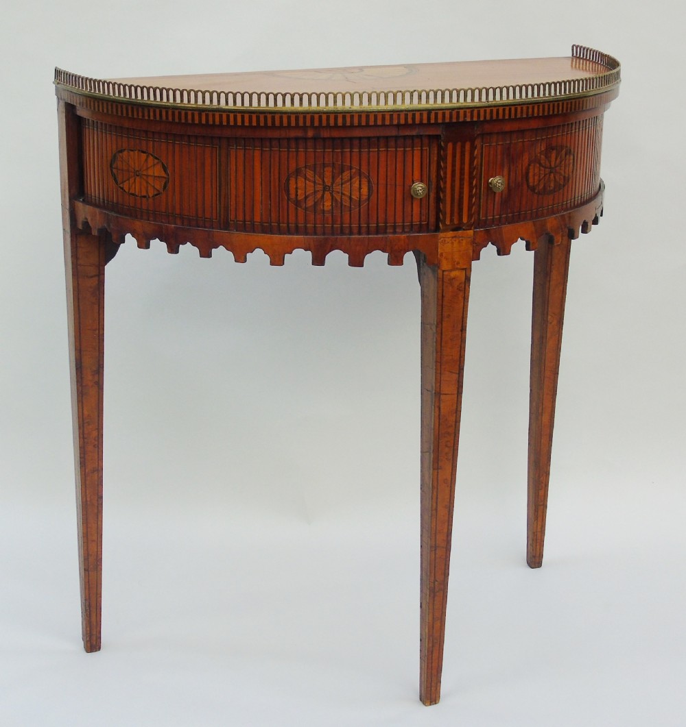 Antique Satinwood Demi Lune Side Table View III