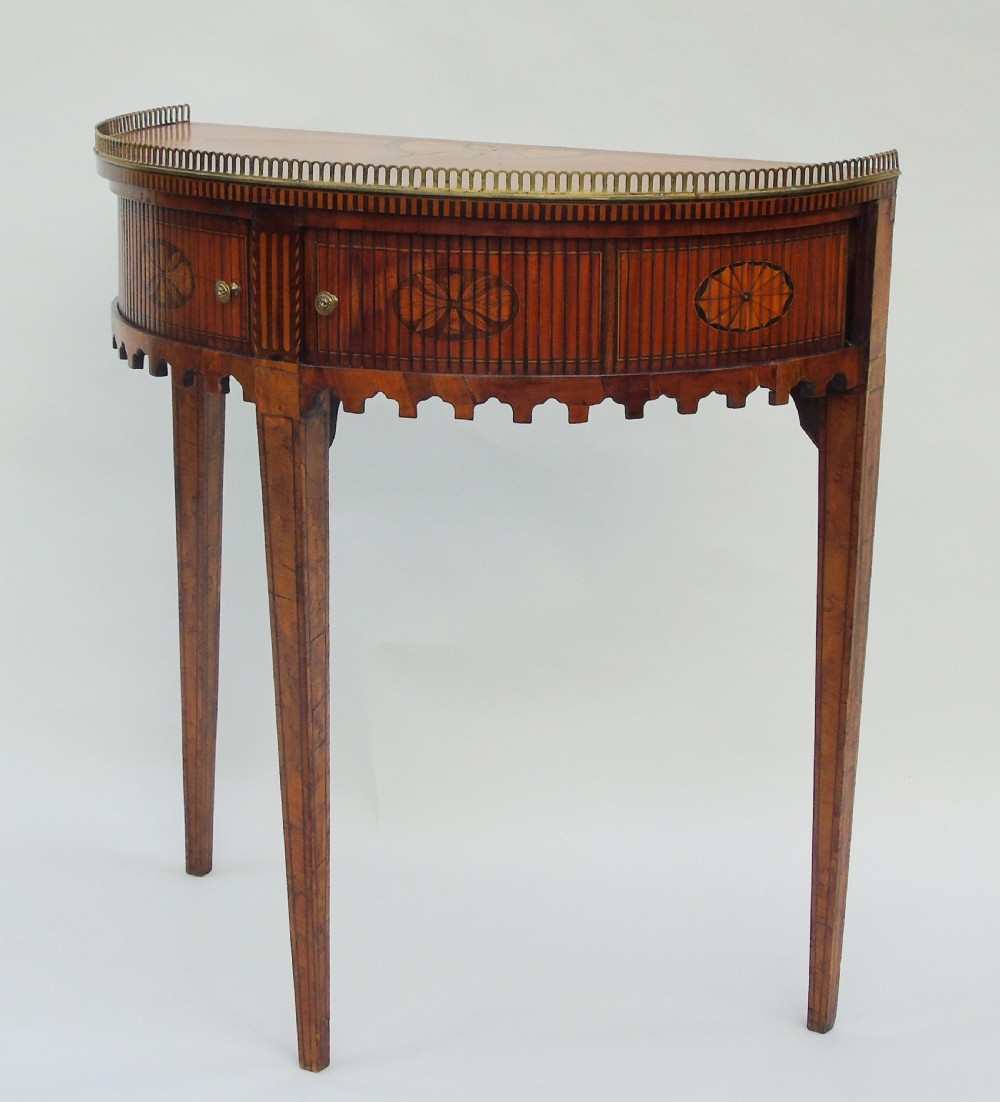 Antique Satinwood Demi Lune Side Table View IV