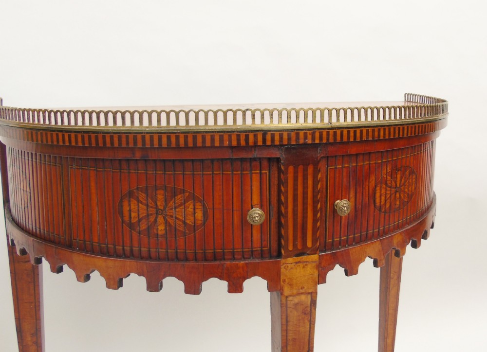 Antique Satinwood Demi Lune Side Table View VII