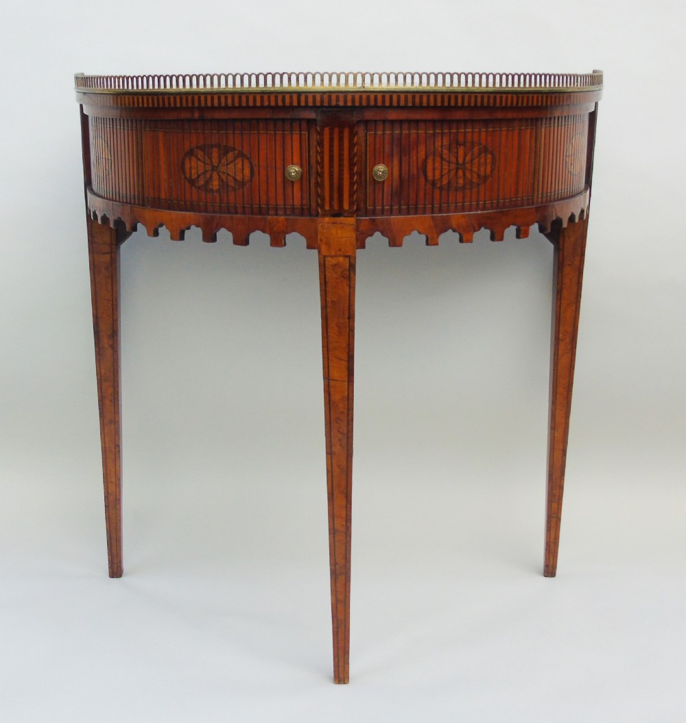 Antique Satinwood Demi Lune Side Table View IX