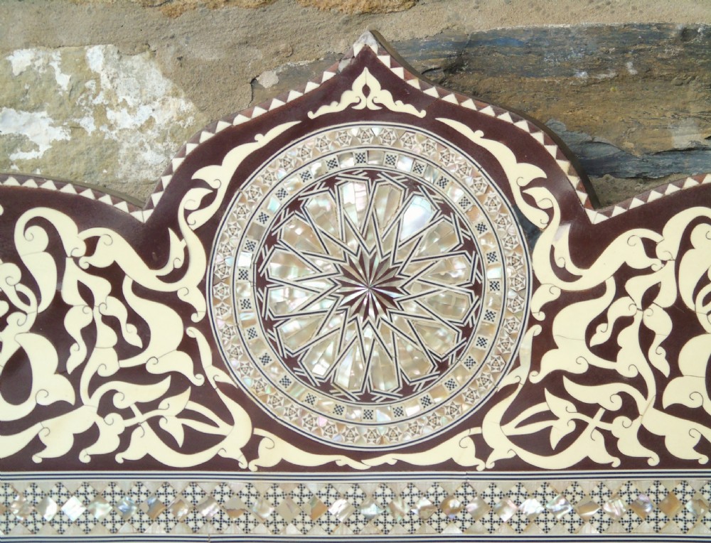 Stunning Antique Inlaid Damascus Mirror Mother of Pearl View X