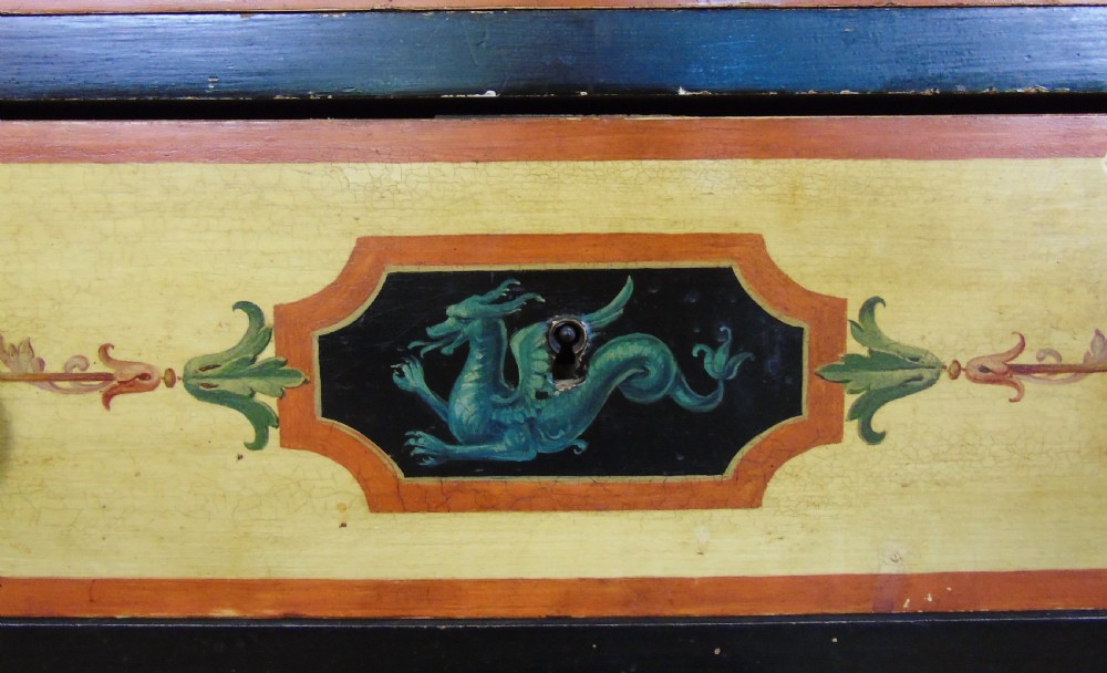 Antique Hand Painted Regency Marble Top Cabinet View V