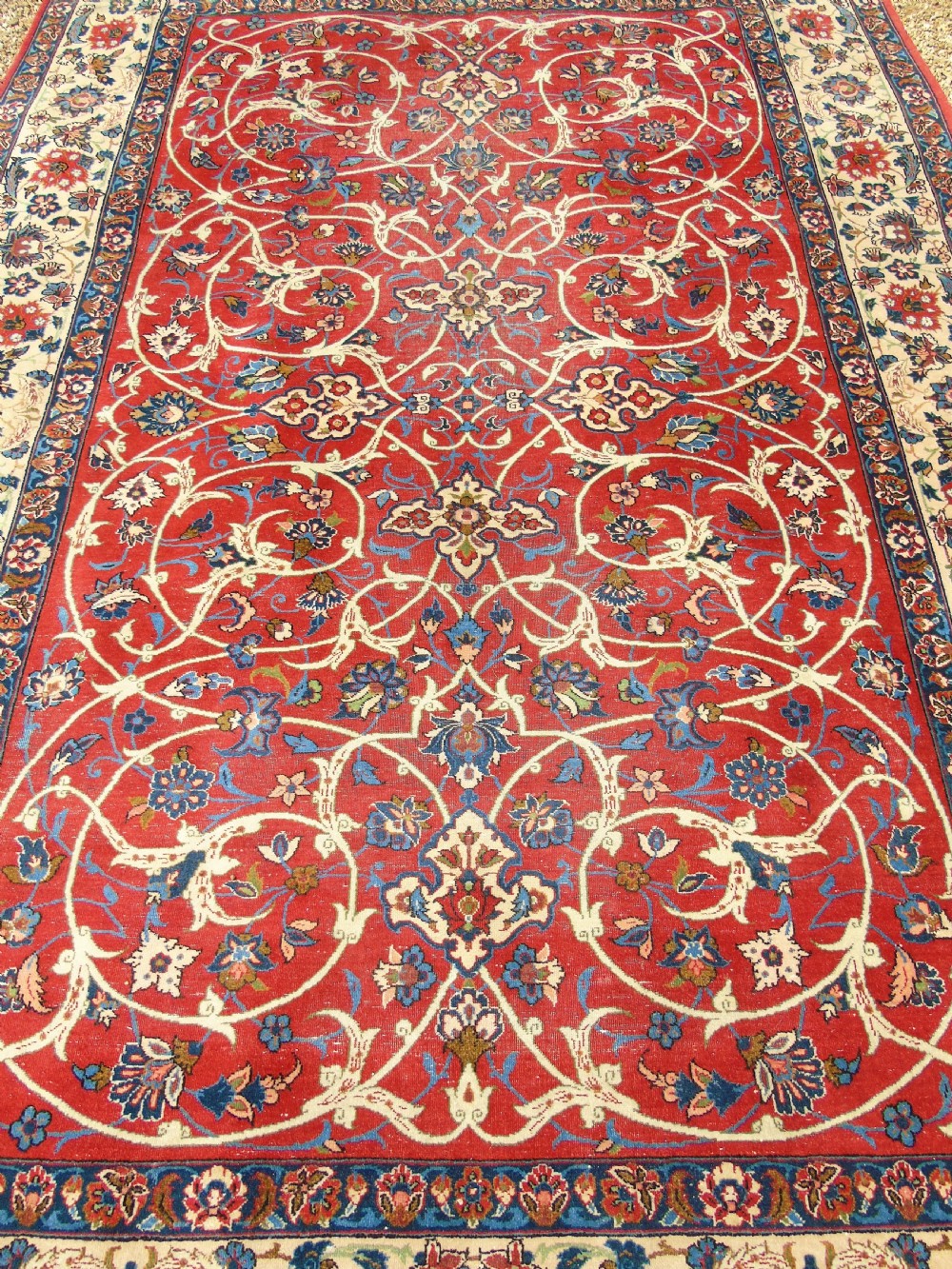 Antique Isfahan Carpet Room Size View IV