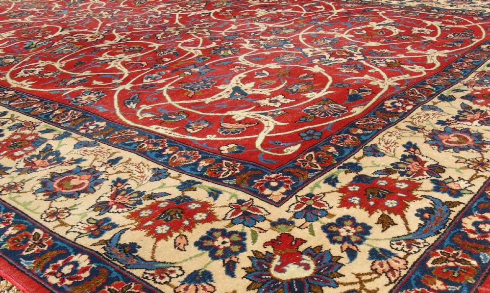 Antique Isfahan Carpet Room Size View IX