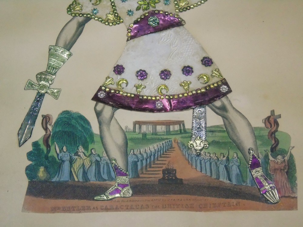 Antique Tinsel Picture Mr Butler as Caractacus the British Chieftain View IV