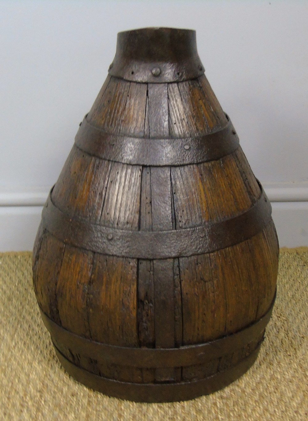 Charming Coopered Oak 19th Century Cider Jug View IV