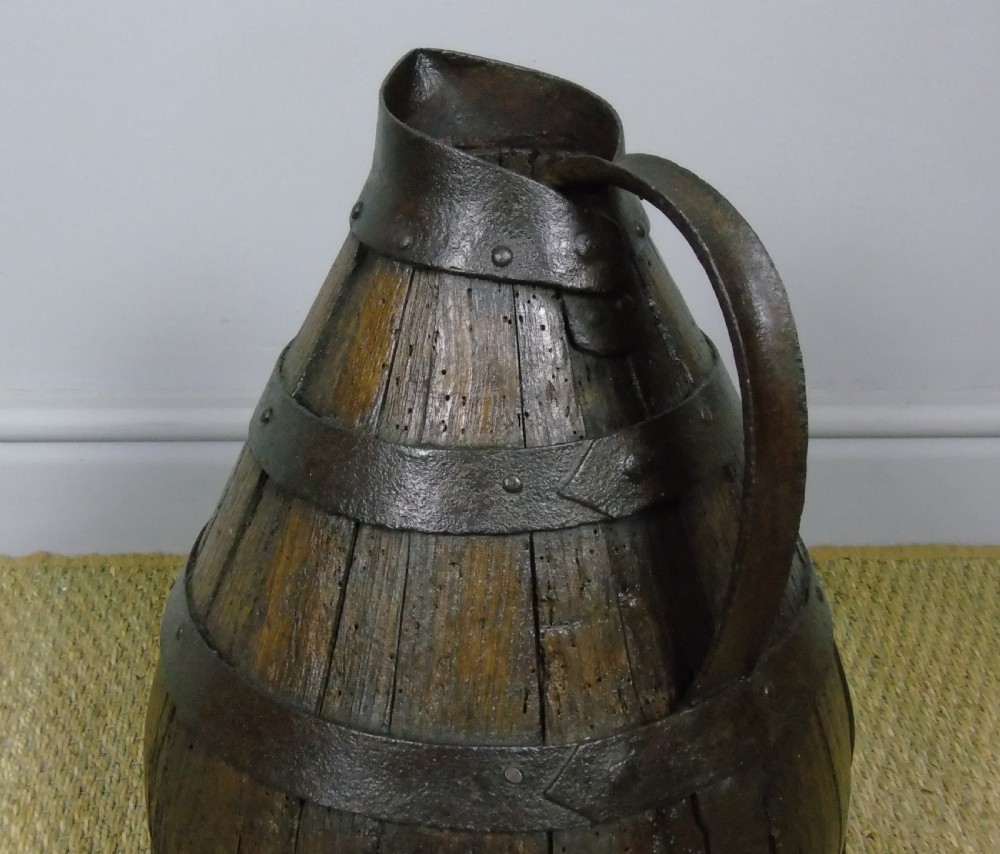 Charming Coopered Oak 19th Century Cider Jug View V
