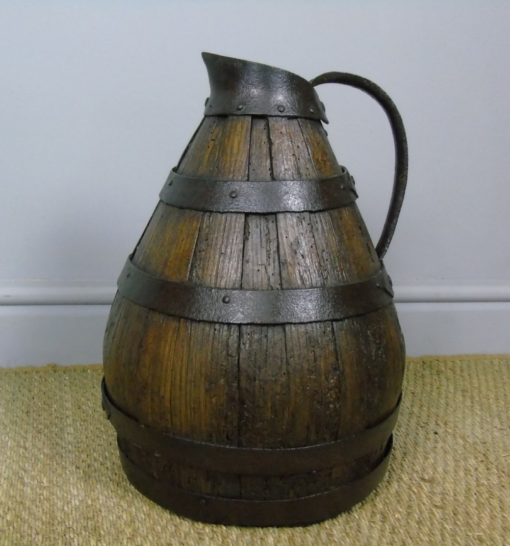 Charming Coopered Oak 19th Century Cider Jug View VII