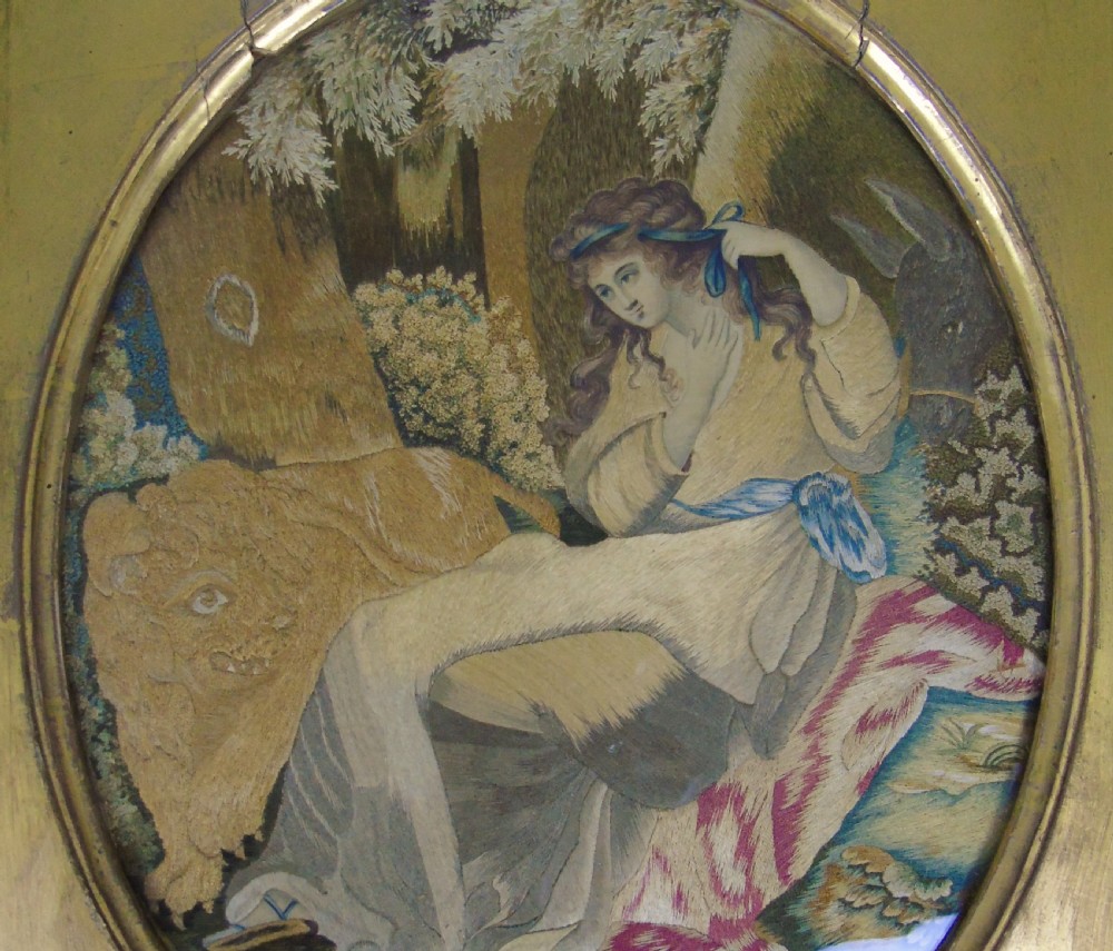 Georgian Silk Picture Persephone and the Lion View II