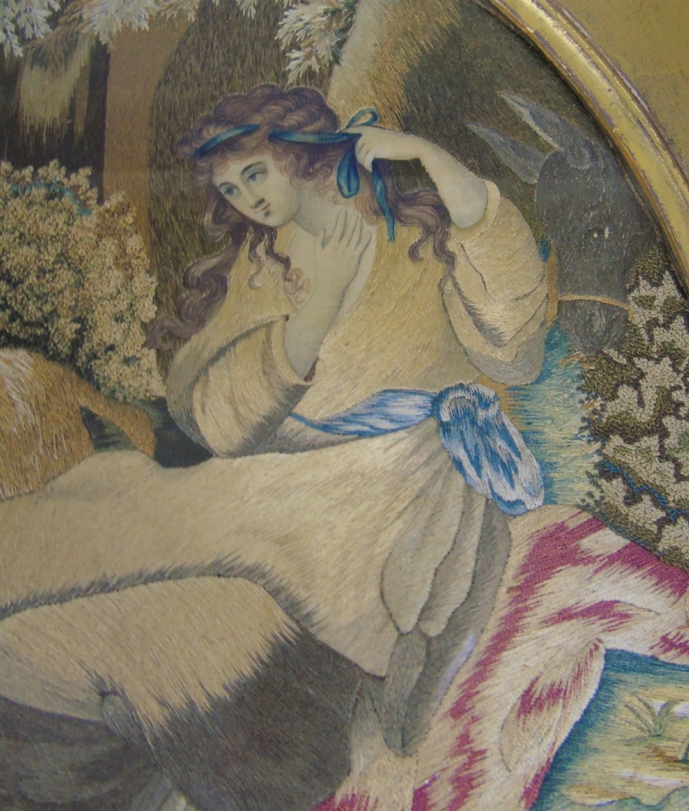 Georgian Silk Picture Persephone and the Lion View III