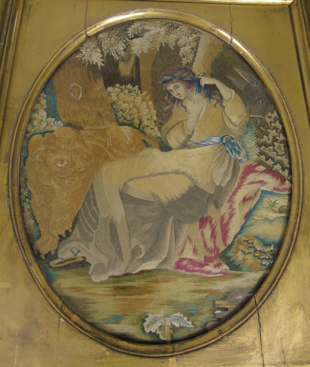 Georgian Silk Picture Persephone and the Lion View V