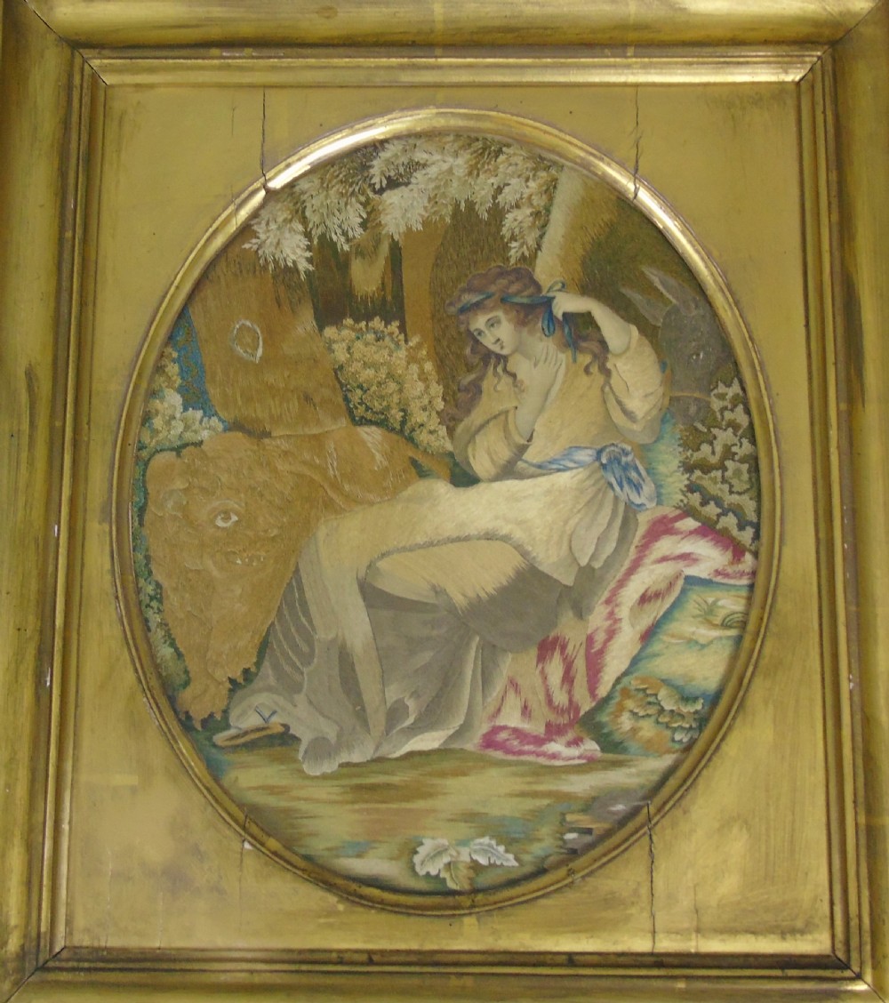 Georgian Silk Picture Persephone and the Lion View VI