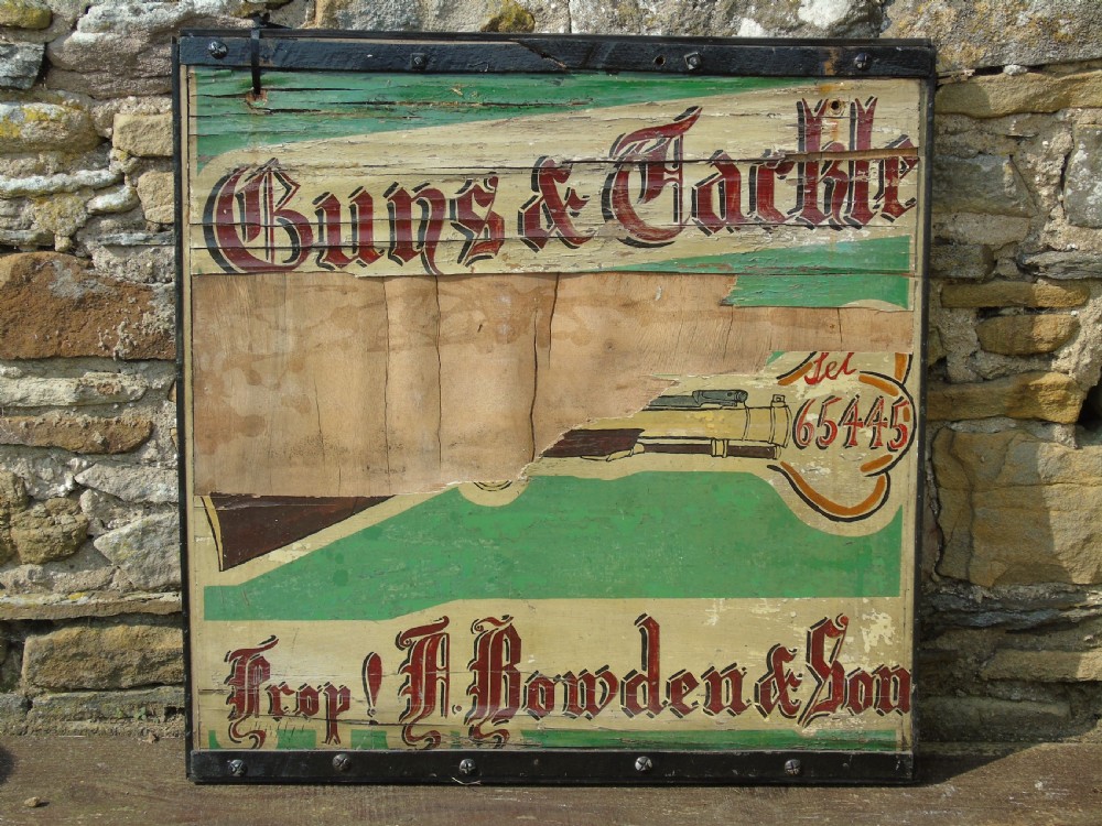 Antique Advertising Sign 'Guns and Tackle' View VI