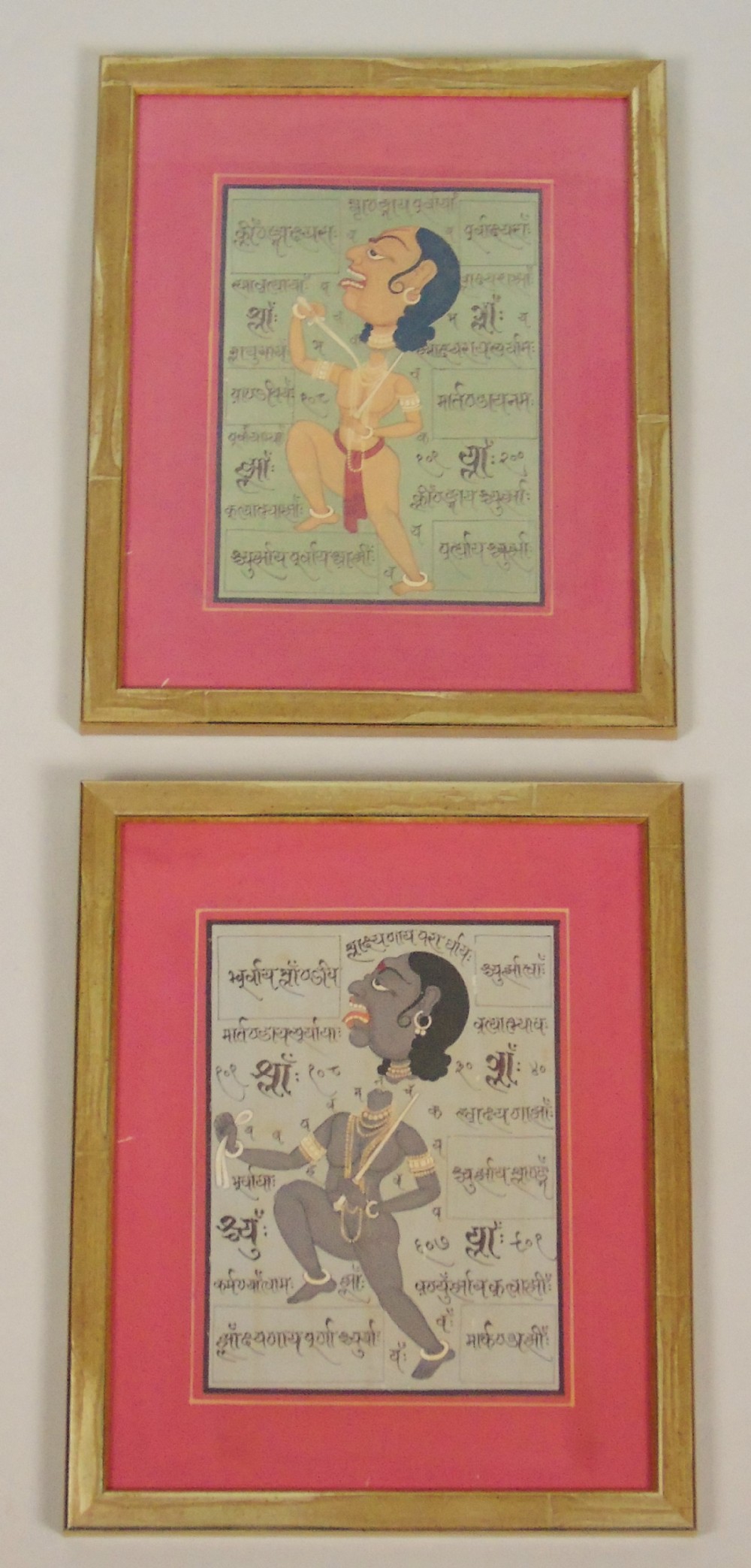Antique Indian Pair of Paintings 