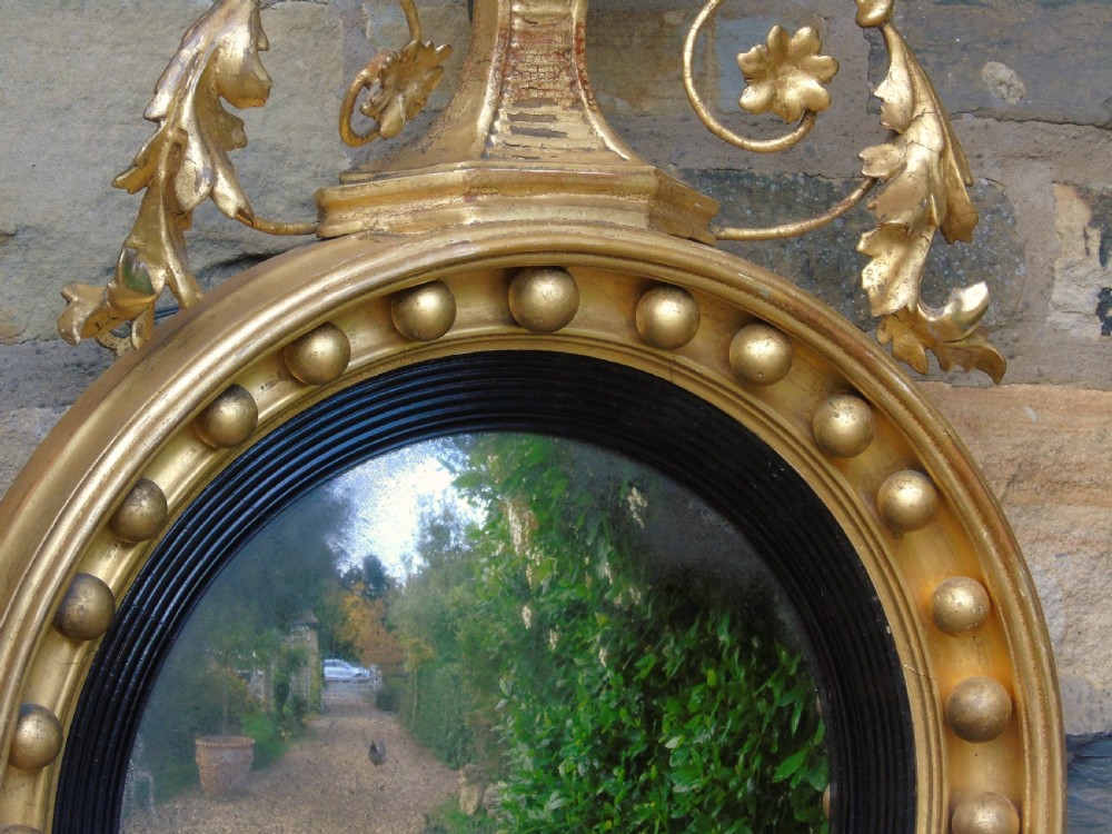 Outstanding Regency Giltwood Mirror With Eagle Crest View V