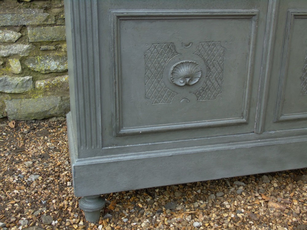 Imposing 19th Century French Glazed & Painted Bookcase Cabinet View VI
