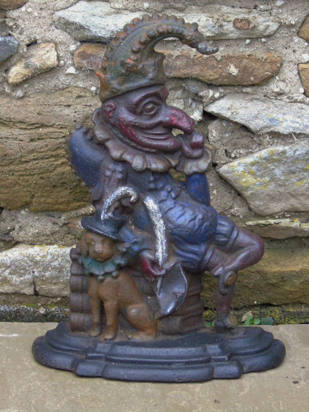 Antique Cast Iron Doorstop Mr Punch