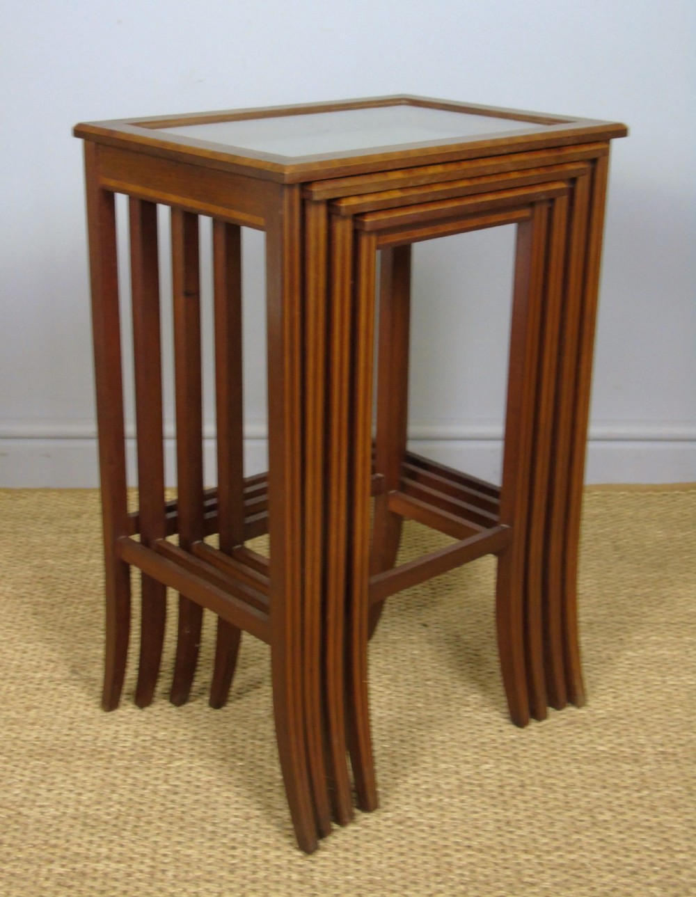 Elegant Inlaid Mahogany Quartetto Nest of Tables View V