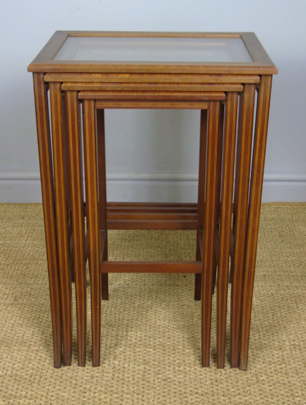 Elegant Inlaid Mahogany Quartetto Nest of Tables View XII