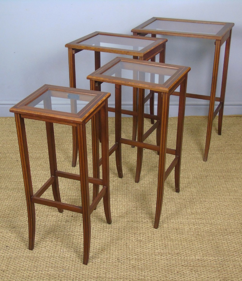 Elegant Inlaid Mahogany Quartetto Nest of Tables View XIII