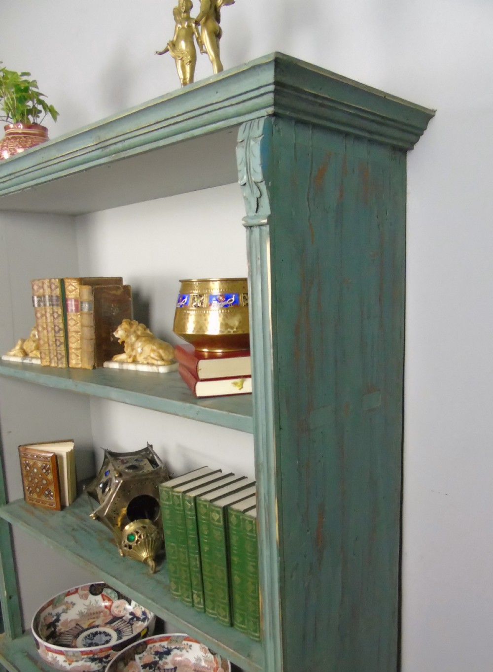 Antique Victorian Painted Bookcase View III