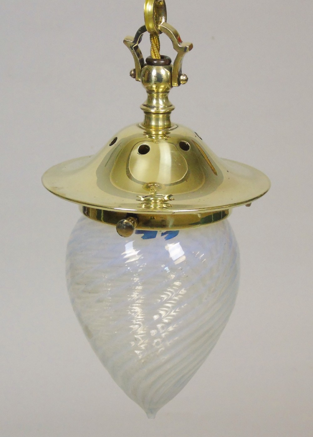 Good Arts & Crafts Hanging Light Vaseline Glass Shade View IV
