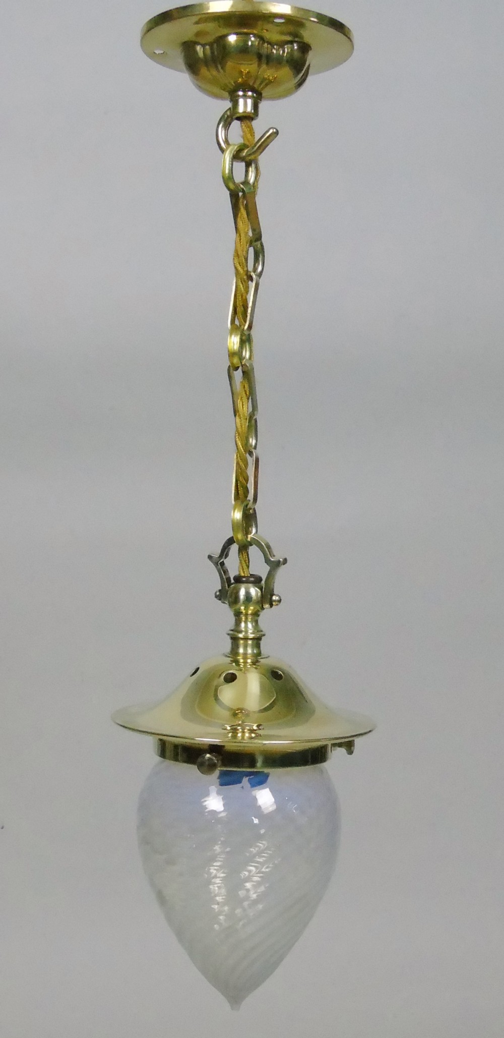 Good Arts & Crafts Hanging Light Vaseline Glass Shade