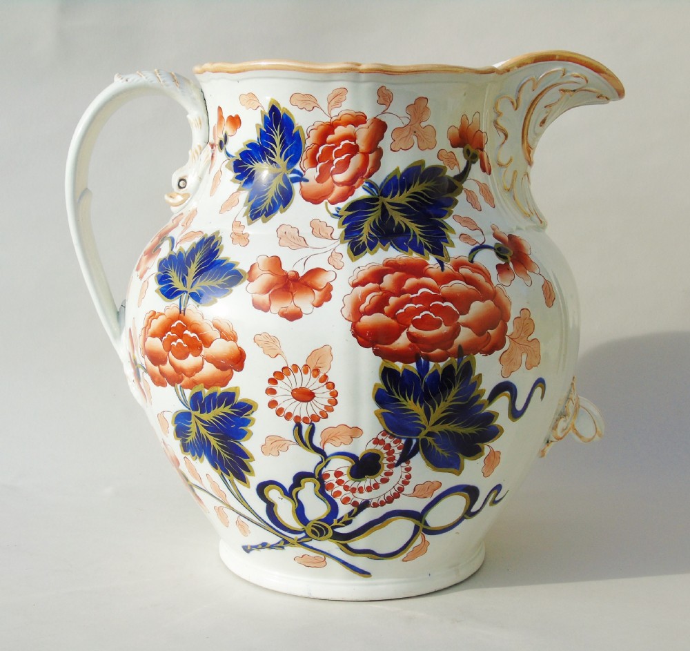 Antique Very Large Staffordshire Stone China Jug