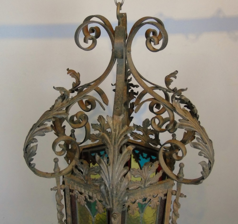 Impressive Large French Hanging Hall Lantern View II