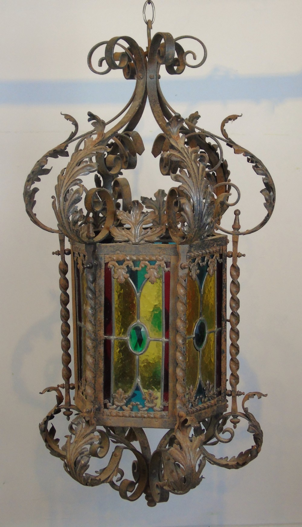 Impressive Large French Hanging Hall Lantern View V