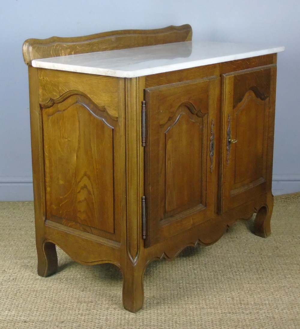 Antique Oak Marble Top Cabinet  View VI