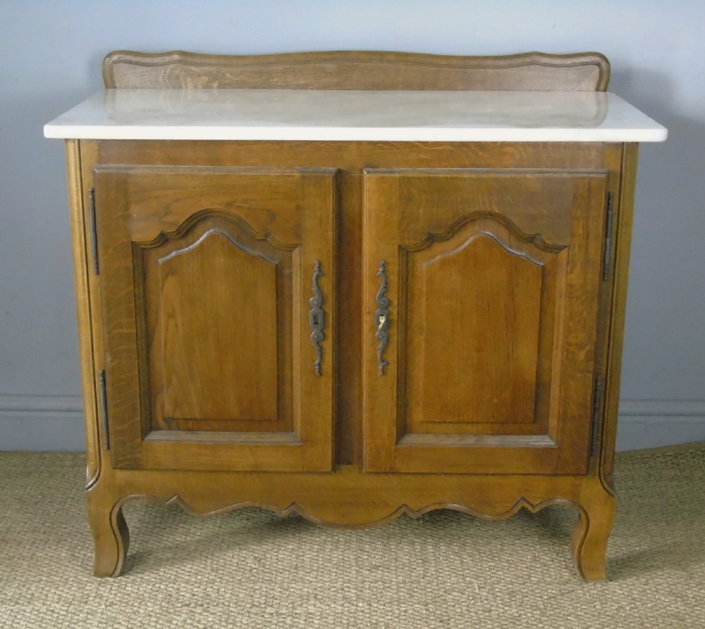 Antique Oak Marble Top Cabinet  View VII
