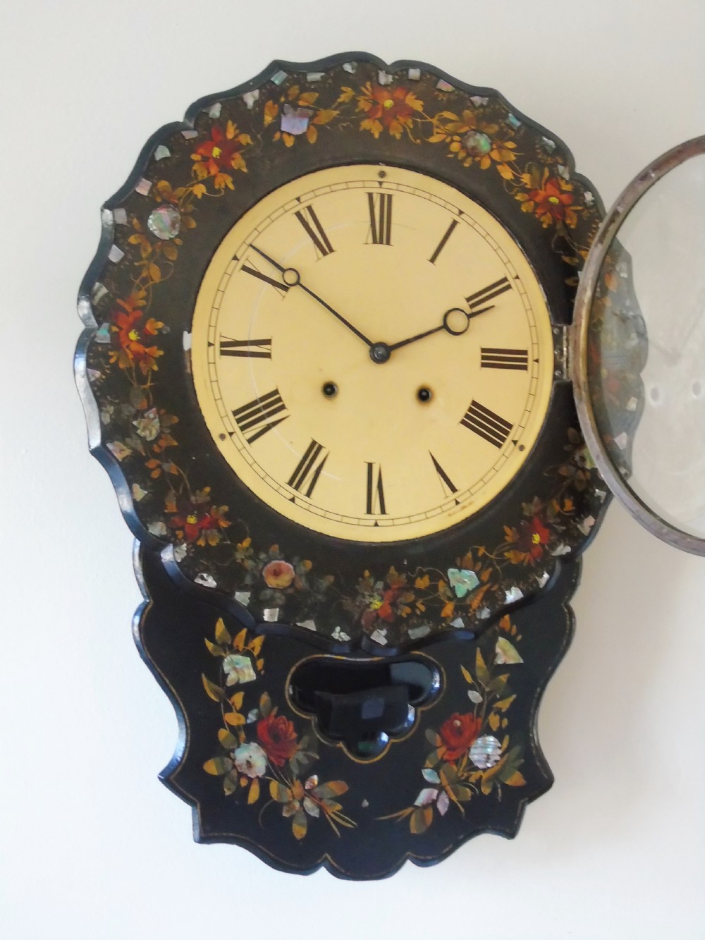Victorian Mother of Pearl Inlaid Wall Clock View V