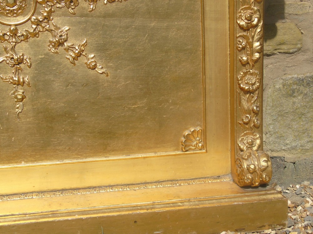 Antique French Gilt and Gesso Console Table Marble Top View V