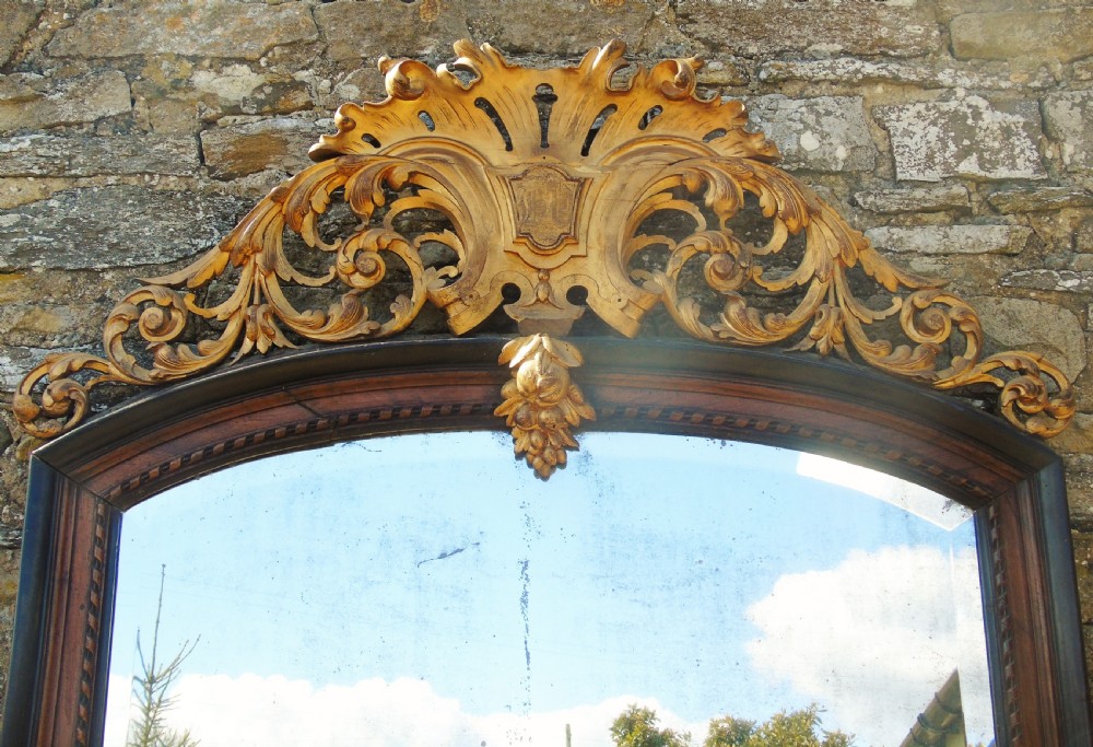 Antique Large Walnut and Parcel Gilt Mirror View II