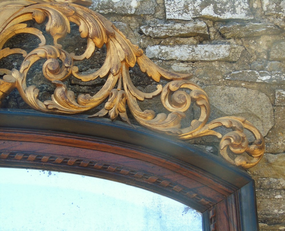 Antique Large Walnut and Parcel Gilt Mirror View III