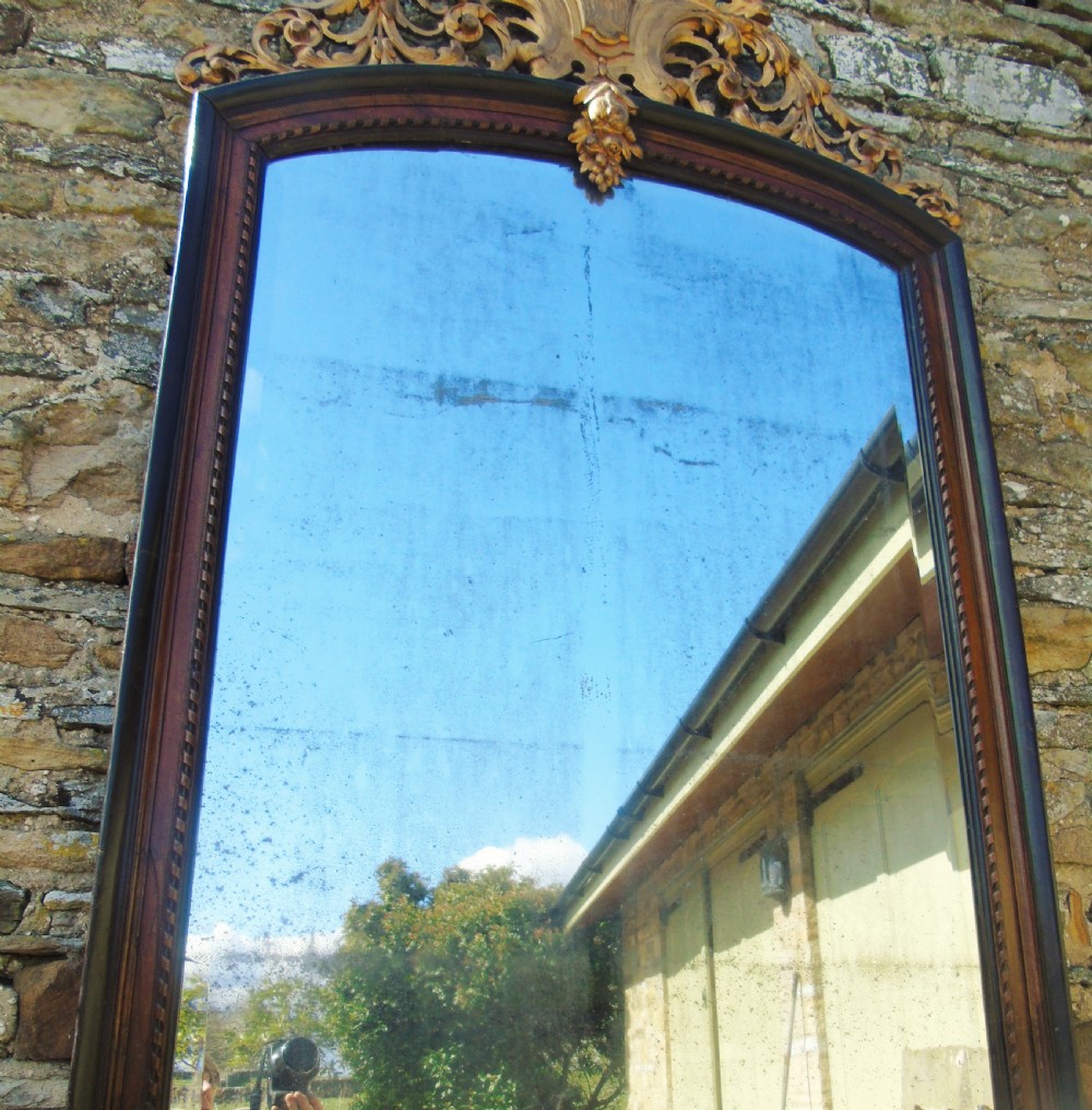 Antique Large Walnut and Parcel Gilt Mirror View V
