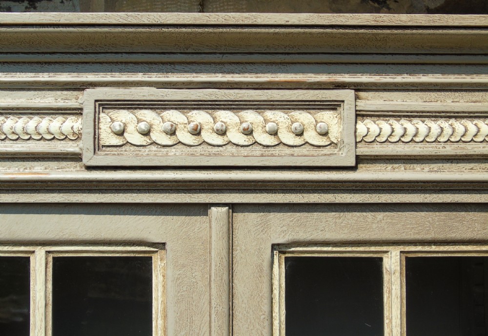 Antique French Painted Display Cabinet Bookcase View IV