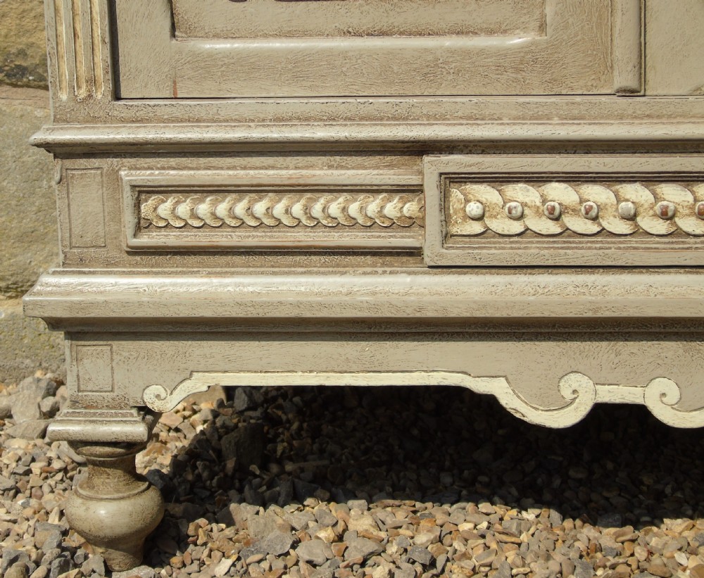 Antique French Painted Display Cabinet Bookcase View VII