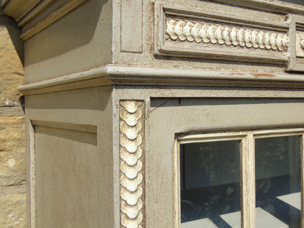 Antique French Painted Display Cabinet Bookcase View VIII