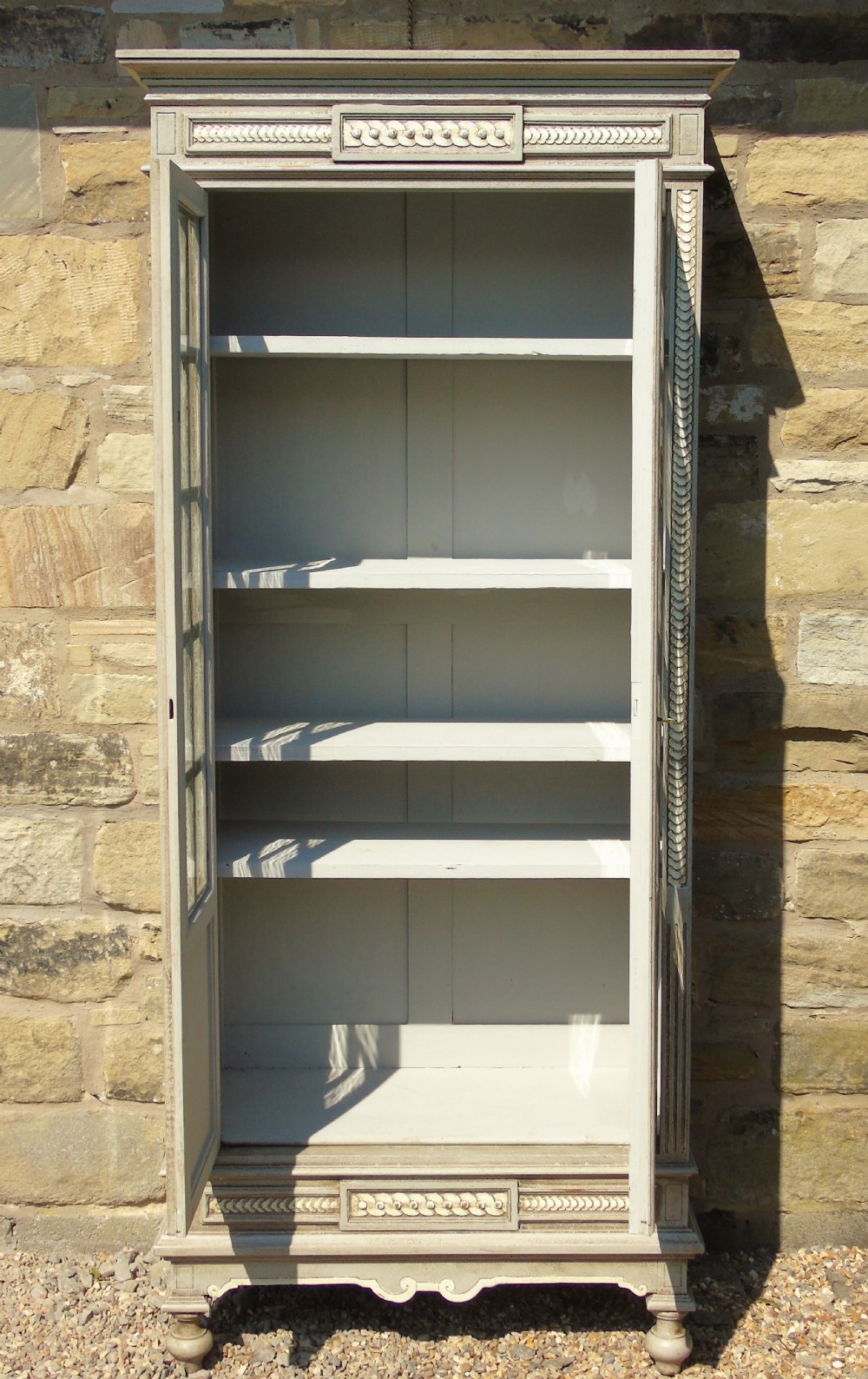 Antique French Painted Display Cabinet Bookcase View IX