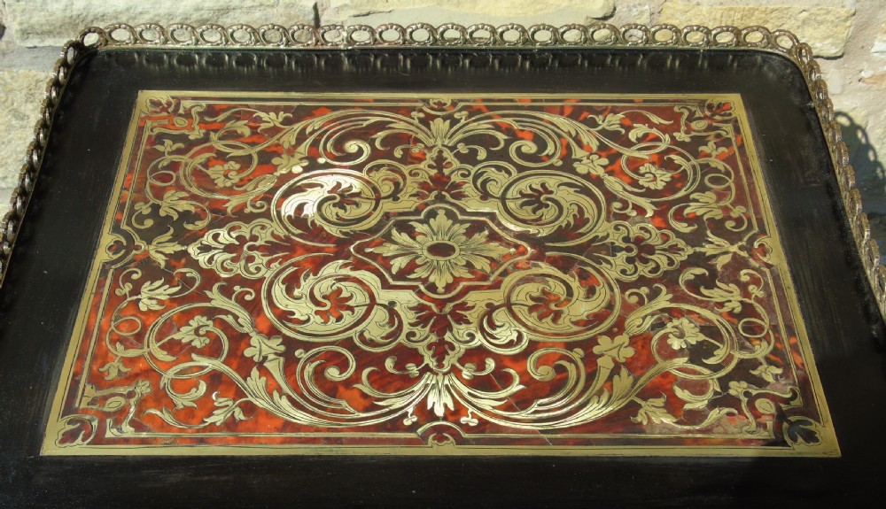 Victorian Boulle Work Ebonised Side Table Etagere View VII