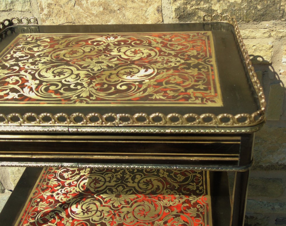 Victorian Boulle Work Ebonised Side Table Etagere View X