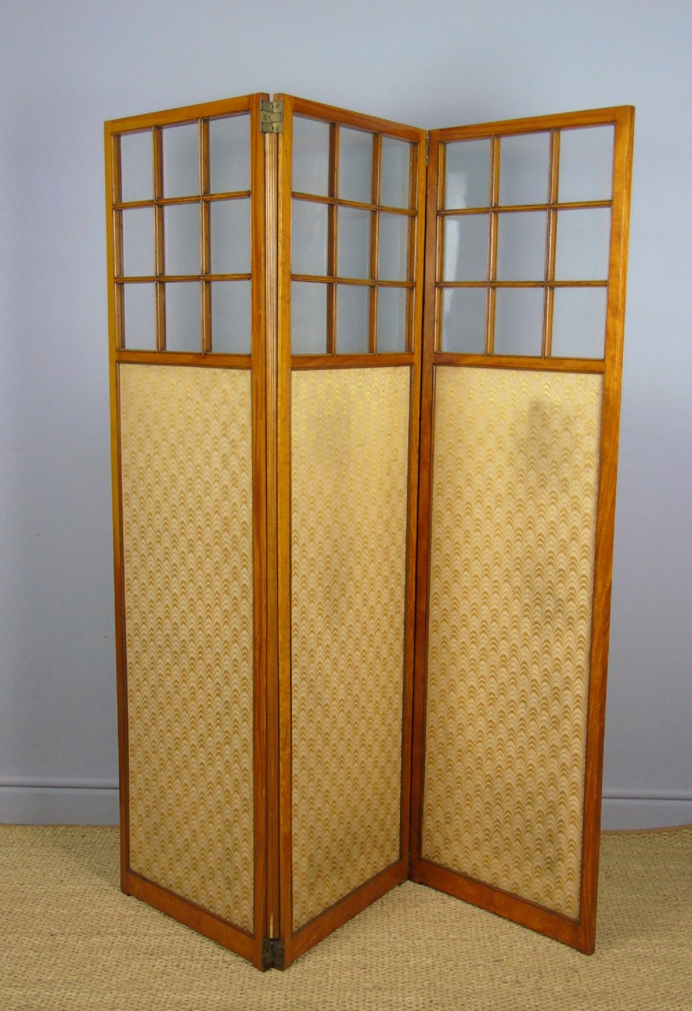 Elegant Regency Revival Satinwood Screen