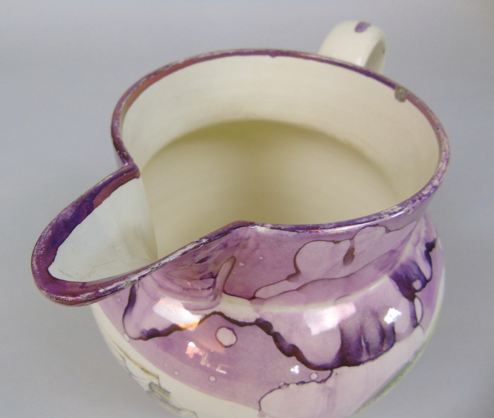 Sunderland Pink Lustre Jug Maritime View VII